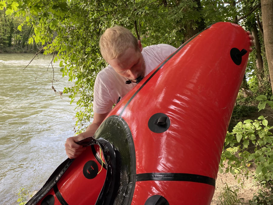 mrs alligator packraft aufpusten mit dem mund