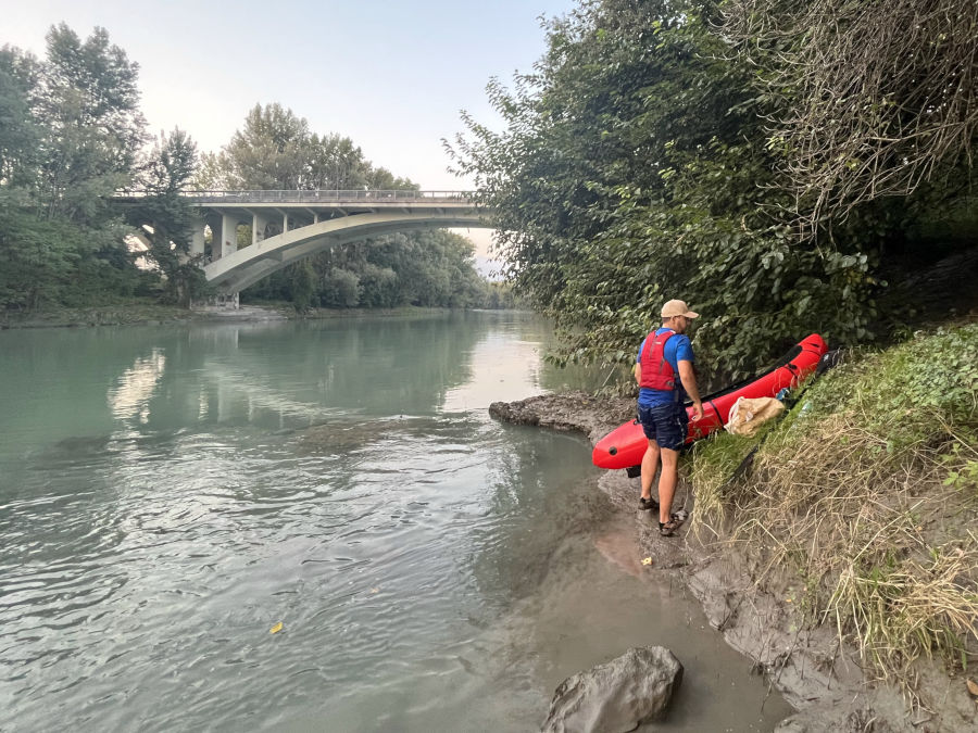 ausstiegsstelle packraftingtour etsch italien